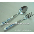 Stainless Steel Fork Spoon Knife With Porcelain Handle
